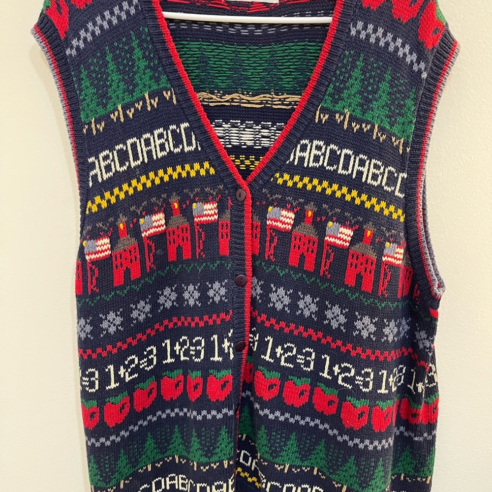 Schoolhouse 123 ABC Festive Knit Sweater Vest